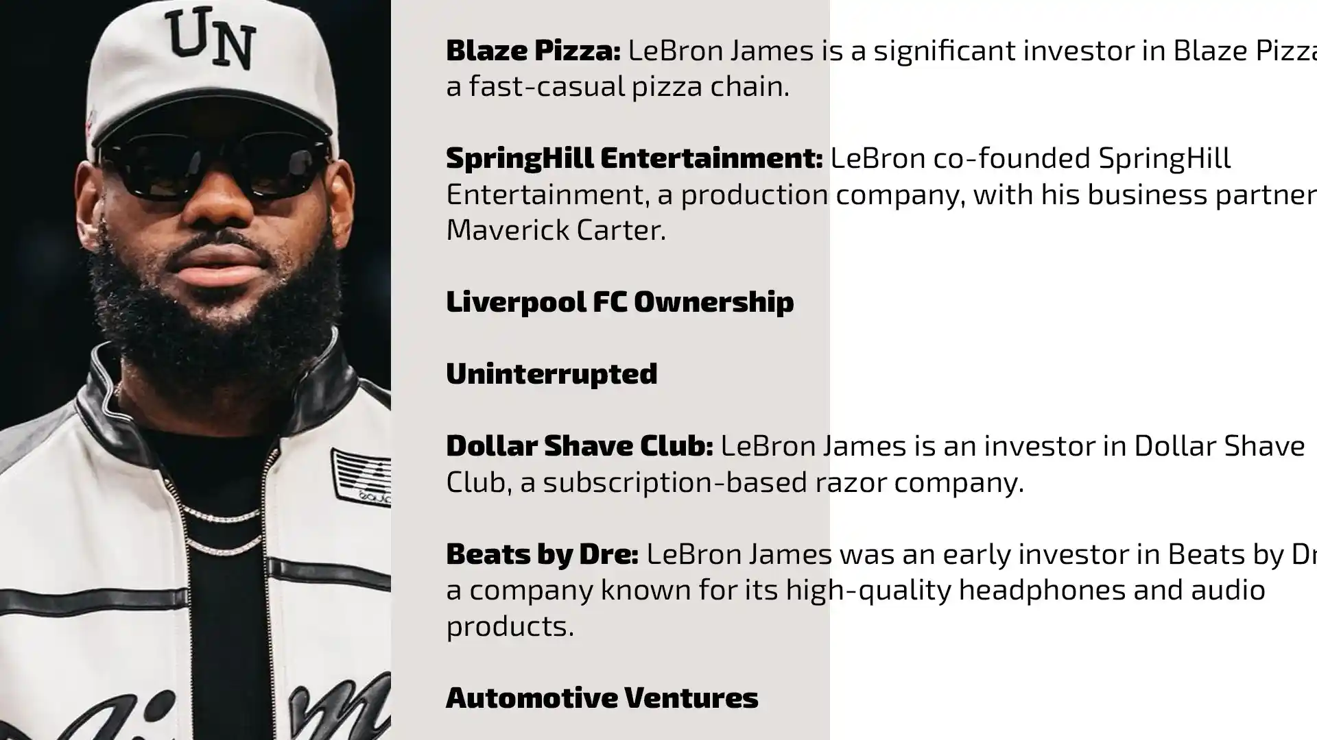 LeBron James investments